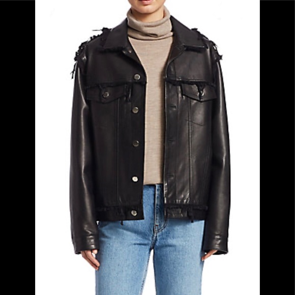 IRO Else Leather Jacket Size 40 (size 8) NWT - Picture 4 of 16